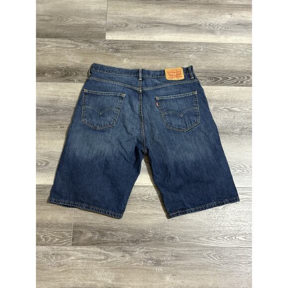 Levi’s 569 Navy Long Denim Jeans Shorts Jorts Y2K Skater Streetwear - Men’s 38 - Picture 1 of 8